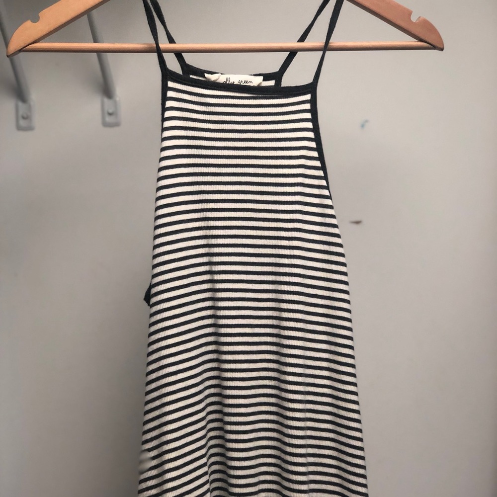 Grey and White Swing High Neck Tank